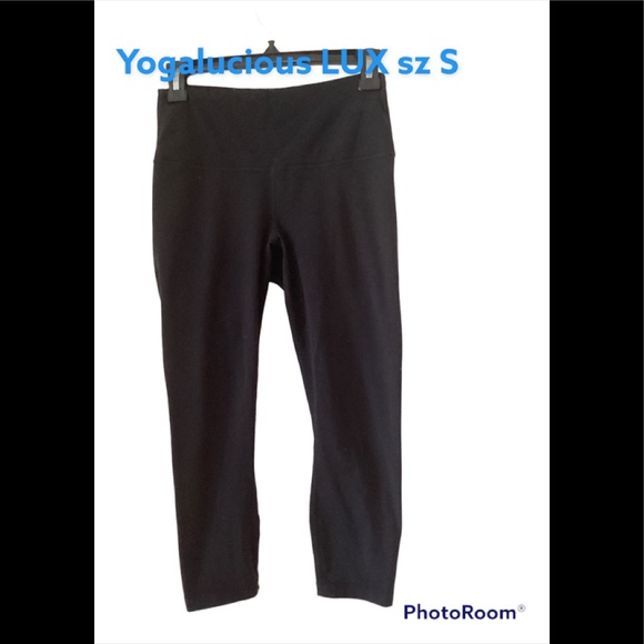 Yogalicious Lux sz S Leggings Bundle 2 pairs Cranberry Black EUC Buttery Soft - Picture 11 of 16
